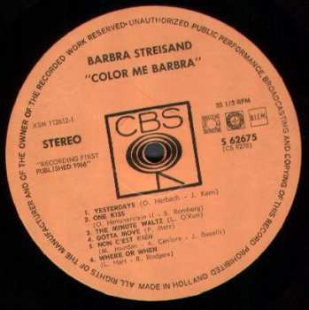 LP Barbra Streisand: Color Me Barbra 623894