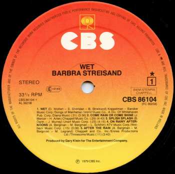 LP Barbra Streisand: Wet 623882