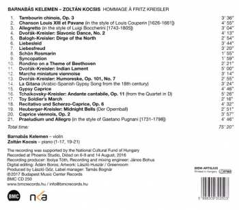 CD Barnabás Kelemen: Hommage À Fritz Kreisler 294044