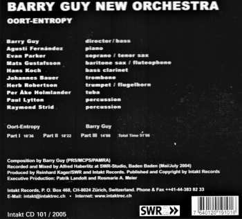 CD Barry Guy New Orchestra: Oort-Entropy 616312