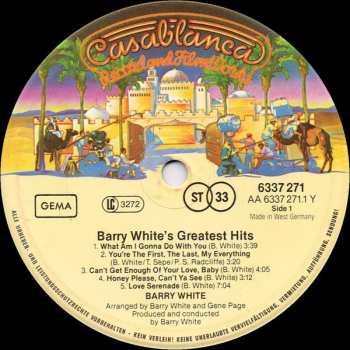 LP Barry White: Barry White's Greatest Hits 630130