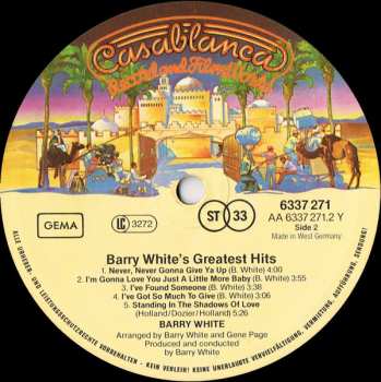 LP Barry White: Barry White's Greatest Hits 630130