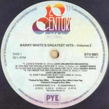 LP Barry White: Greatest Hits Volume Two 631145