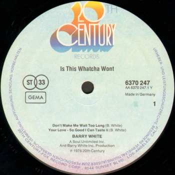 LP Barry White: Is This Whatcha Wont? 603309