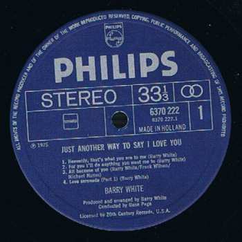 LP Barry White: Just Another Way To Say I Love You 630121