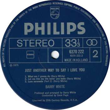 LP Barry White: Just Another Way To Say I Love You 630121