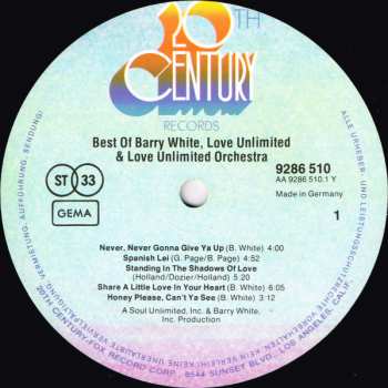 2LP Love Unlimited Orchestra: Best Of Barry White, Love Unlimited & Love Unlimited Orchestra 645543