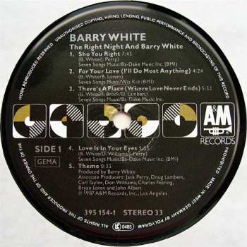 LP Barry White: The Right Night & Barry White 631160