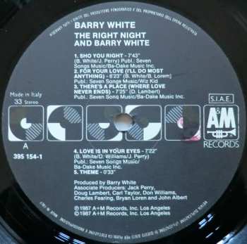 LP Barry White: The Right Night & Barry White 632289