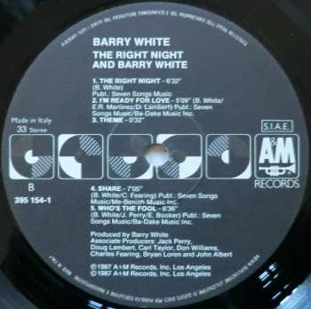 LP Barry White: The Right Night & Barry White 632289