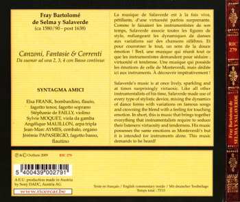 CD Bartolome de Selma y Salaverde: Canzoni, Fantasie & Correnti 462923