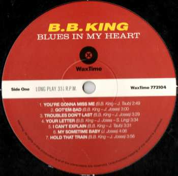 LP B.B. King: Blues In My Heart LTD 327604