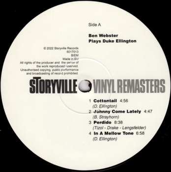 LP Ben Webster: Plays Duke Ellington LTD 549322