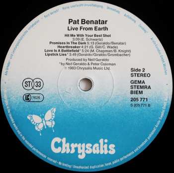 LP Pat Benatar: Live From Earth 653822