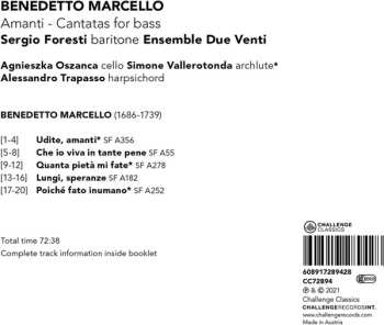 CD Benedetto Marcello: Amanti - Cantatas For Bass 563983