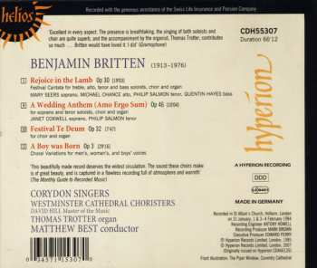 CD Benjamin Britten: A Boy Was Born / Festival Te Deum / Rejoice In The Lamb / A Wedding Anthem 294258