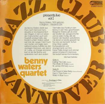 LP Benny Waters: Jazz-Club Hannover Presents Benny Waters Quartet Live Vol: 1 615210