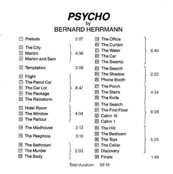 CD Bernard Herrmann: Psycho (Complete Music For Alfred Hitchcock's Classic Suspense Thriller) 580628