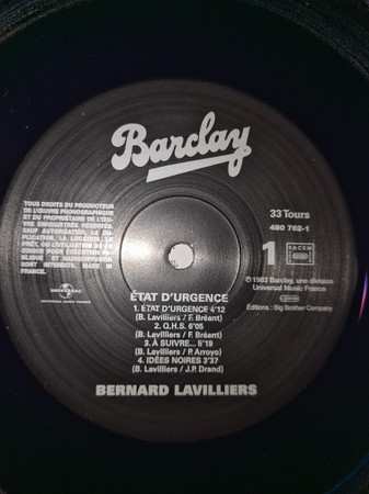 LP Bernard Lavilliers: État d'urgence 566900