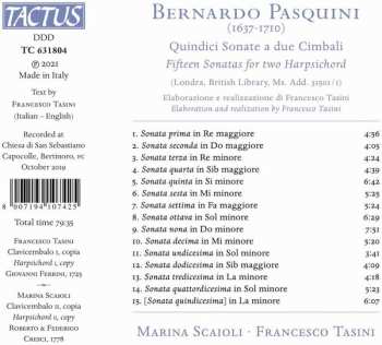 CD Bernardo Pasquini: Quindici Sonate A Due Cimbali 555037