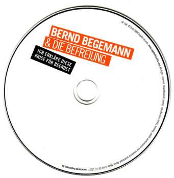 CD Bernd Begemann & Die Befreiung: Ich Erkläre Diese Krise Für Beendet 465227