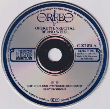 CD Bernd Weikl: Operettenrecital Mit Bernd Weikle 628562