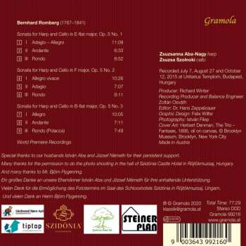 CD Bernhard Romberg: Sonaten Für Harfe Und Violoncello 649580