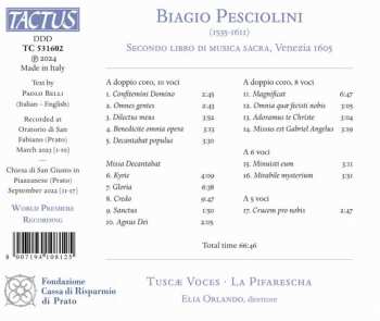 CD Biagio Pesciolini: Secondo Libro Di Musica Sacra, Venezia 1605 617972