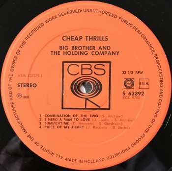 LP Big Brother & The Holding Company: Cheap Thrills 669735