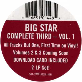 2LP Big Star: Complete Third (Vol. 1: Demos To Sessions To Roughs) 74896