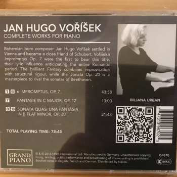 CD Jan Václav Hugo Voříšek: Complete Works For Piano 328070