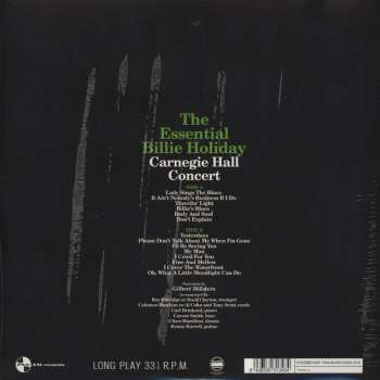 LP Billie Holiday: The Essential Billie Holiday: Carnegie Hall Concert LTD 554003