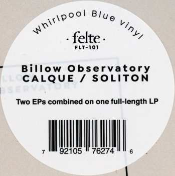 LP Billow Observatory: Calque / Soliton CLR | LTD 581042