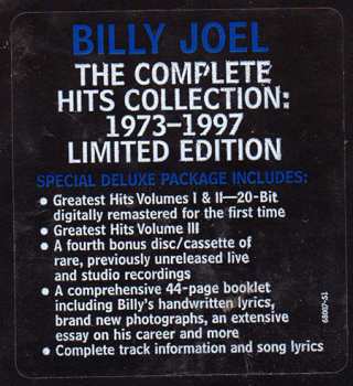 4CD Billy Joel: The Complete Hits Collection: 1973-1997 DLX | LTD 608083