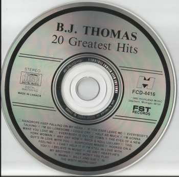 CD B.j. Thomas: 20 Greatest Hits 625335