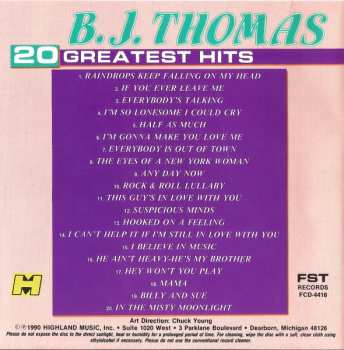 CD B.j. Thomas: 20 Greatest Hits 625335