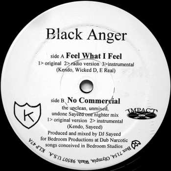 Album Black Anger: Feel What I Feel / No Commercial