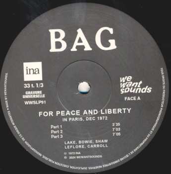 LP Black Artists Group: For Peace And Liberty (In Paris, Dec 1972) LTD 643624