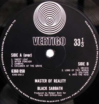 LP Black Sabbath: Master Of Reality 612483