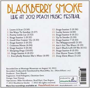 CD Blackberry Smoke: Live At 2012 Peach Music Festival 631946