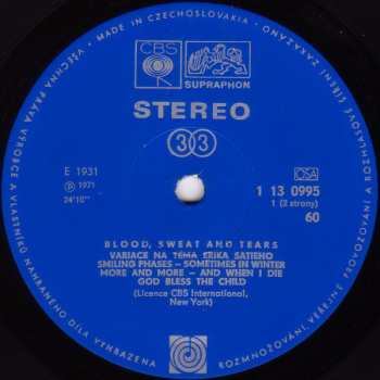 LP Blood, Sweat And Tears: Blood Sweat & Tears 41869