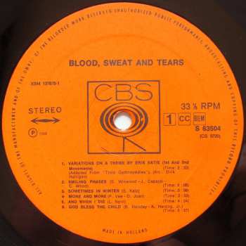 LP Blood, Sweat And Tears: Blood, Sweat And Tears 621596