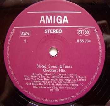 LP Blood, Sweat And Tears: Blood, Sweat & Tears Greatest Hits 636605