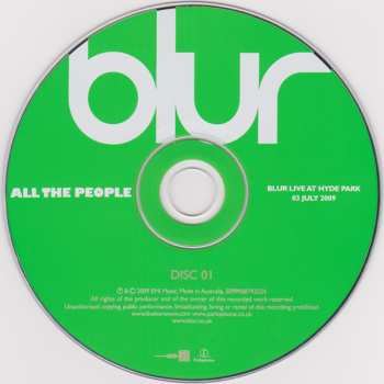 2CD Blur: All The People (Blur Live At Hyde Park 03 July 2009) LTD 629099