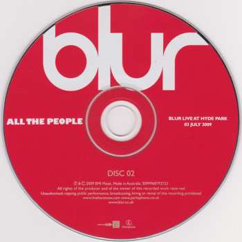 2CD Blur: All The People (Blur Live At Hyde Park 03 July 2009) LTD 629099