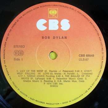 LP Bob Dylan: Dylan 599101