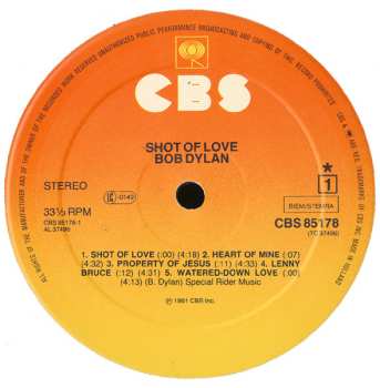 LP Bob Dylan: Shot Of Love 543489