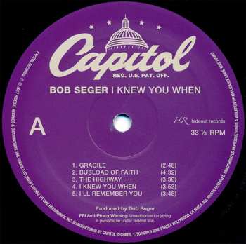 LP Bob Seger: I Knew You When  641756