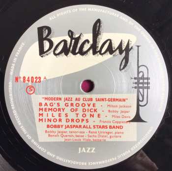 LP Bobby Jaspar All Stars: Modern Jazz Au Club Saint Germain LTD 631278