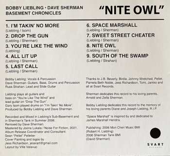 CD Bobby Liebling & Dave Sherman Basement Chronicles: Nite Owl 647908